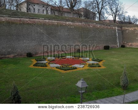 Alba Iulia, Romania, December 20, 2014. Medieval Fortress And Historical Site In Alba Iulia, Transyl