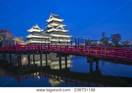 Matsumoto Castle At Night In Matsumoto In Nagano, Japan