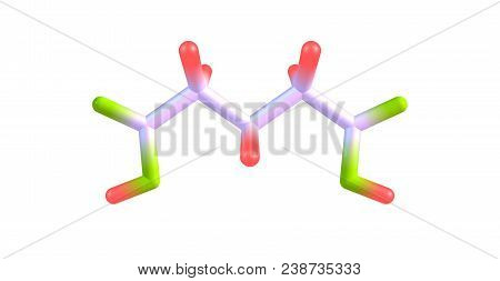 Glutaric Acid Molecular Structure Isolated On White