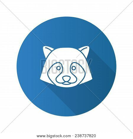 Raccoon Flat Design Long Shadow Glyph Icon. Vector Silhouette Illustration