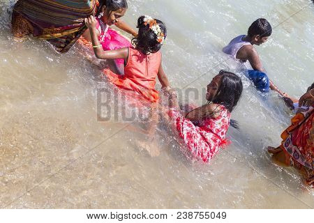 Masi Magam Festival, Puduchery, Pondichery, Tamil Nadu, India - March 1, 2018. Unidentified Indian P