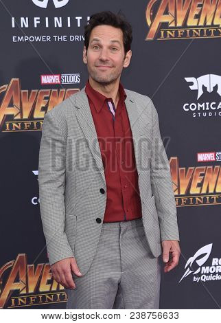LOS ANGELES - APR 23:  Paul Rudd arrives to the Marvel Studios 'Avengers: Infinity War' World Premiere  on April 23, 2018 in Hollywood, CA                