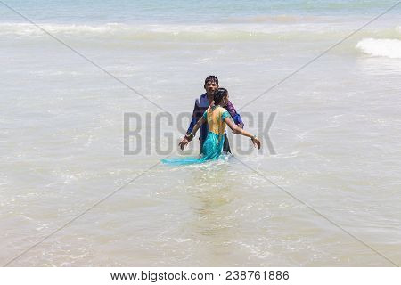 Masi Magam Festival, Puduchery, Pondichery, Tamil Nadu, India - March 1, 2018. Unidentified Indian P