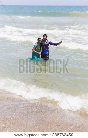 Masi Magam Festival, Puduchery, Pondichery, Tamil Nadu, India - March 1, 2018. Unidentified Indian P
