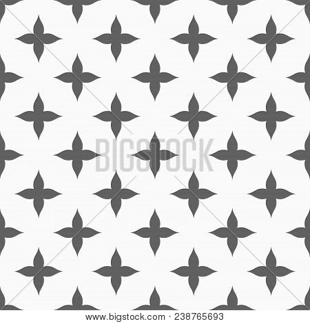 Monochrome Geometric Seamless Pattern. Black And White Vector Texture.