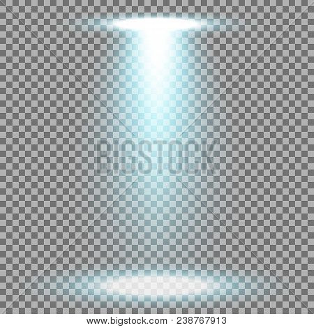 Spotlight Glow Effect, Light Beam On Transparent Background, Show Spotlight Vector, Light Effect, Aq