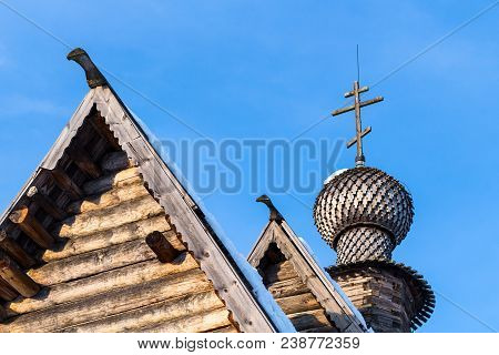 Roof Of Wooden Church Of St Nicholas The Wonderworker From Glotovo (nikolskaya Church) In Suzdal Kre