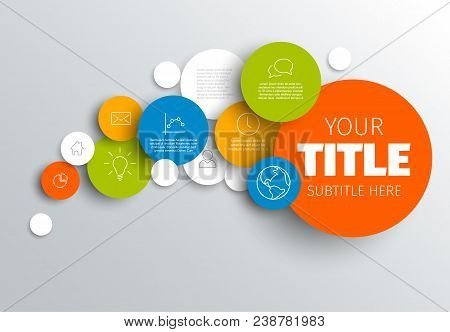 Dark Vector Abstract Circles Illustration Infographic Template With Place For Your Content - Light V