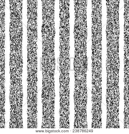 Black Stripped Vertical Grunge Pattern. Vector Seamless Pattern
