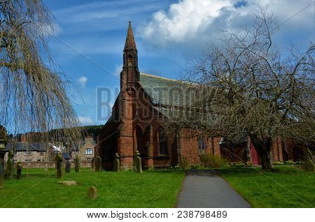 An Exterior View Of A Parish Church Building In The Town Of Penrith, Cumbria