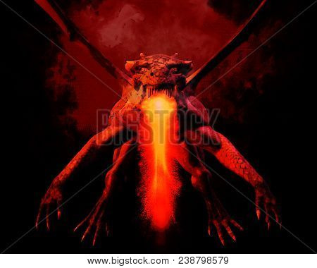 3D Illustration; 3D Rendering Of A Dragon