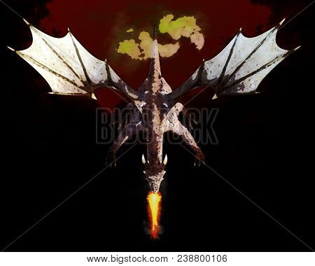3D Illustration; 3D Rendering Of A Dragon
