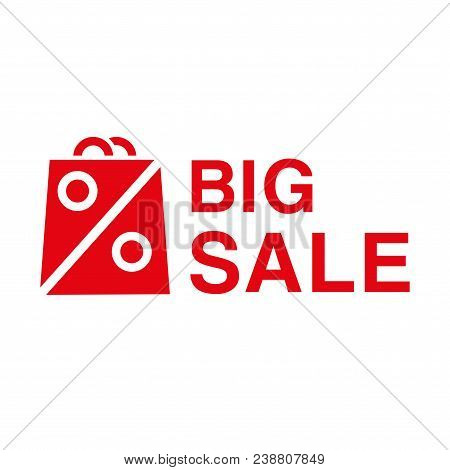 Set Abstract Minimal Logo Icon Red Craft Packet For Shopping. Package With Icon Discount And Text Bi