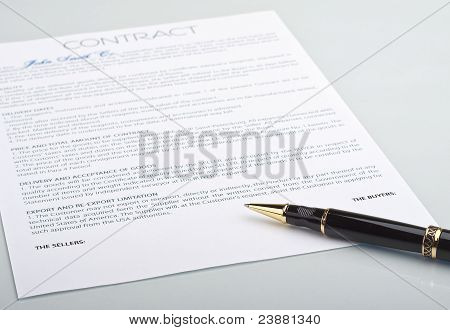 Nicht unterzeichnete einen Vertrag mit einem Stift