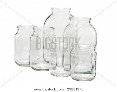 Leere Glasflaschen, Isolated On White