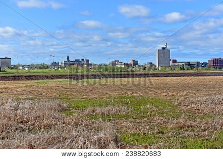 Moncton Downtown Skyline, Moncton, New Brunswick, Canada.