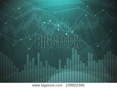 Abstract Financial Chart With Stock Graph Market.vector Illustration