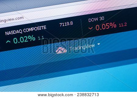 Ryazan, Russia - April 29, 2018: Homepage Of Tradingview Website On The Display Of Pc, Url - Trading