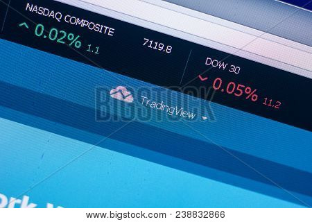 Ryazan, Russia - April 29, 2018: Homepage Of Tradingview Website On The Display Of Pc, Url - Trading