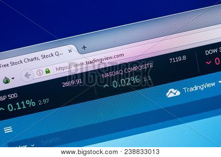 Ryazan, Russia - April 29, 2018: Homepage Of Tradingview Website On The Display Of Pc, Url - Trading