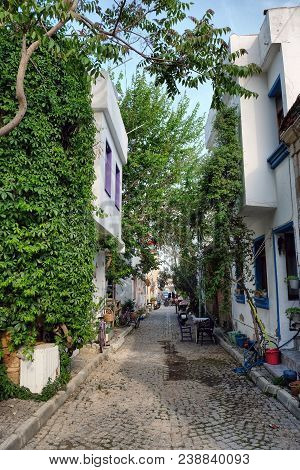 Bozcaada Streets View. Bozcaada Is A Popular Tourist Attraction Island In Aegean Sea.