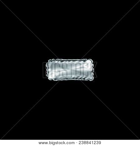 Silver style dash or hyphen line made of inflatable balloon 3D illustration