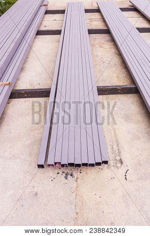 Construction: Rectangular Steel Tube With Anti-rust Paint Preparing For Fabrication Of Structural Wo