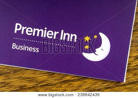 London, Uk - March 27th 2018: A Close-up Of The Premier Inn Logo, Pictured On An Information Leaflet