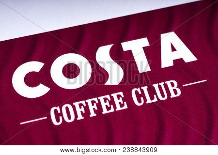 London, Uk - March 27th 2018: A Close-up Of The Logo On The Costa Coffee Club Card, On 27th March 20