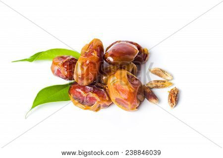 Fresh Arabian Dates Isolated On White Background