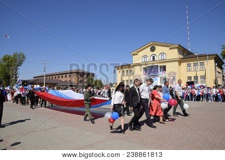 Slavyansk-on-kuban, Russia - May 1, 2018: Celebrating The First Of May, The Day Of Spring And Work. 