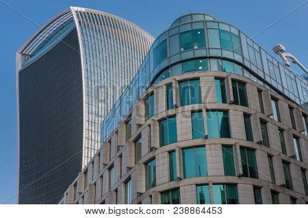 City Of London, London-september 7,2017: Plantation Place South, 9 Floor Office Building And Walkie 