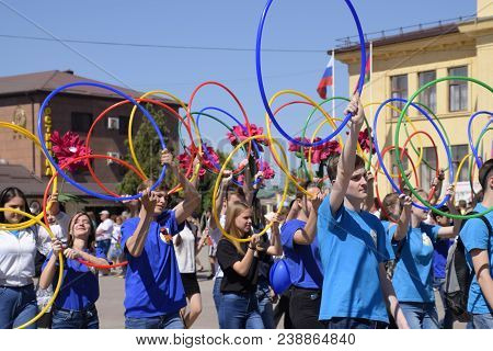 Slavyansk-on-kuban, Russia - May 1, 2018: Celebrating The First Of May, The Day Of Spring And Work. 