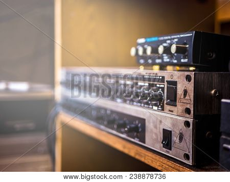 Close Up Vintage Sound Equpment Rack Music