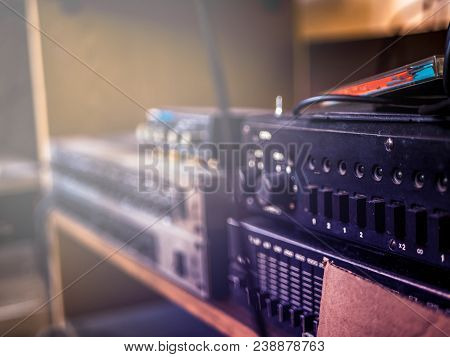 Close Up Vintage Sound Equpment Rack Music