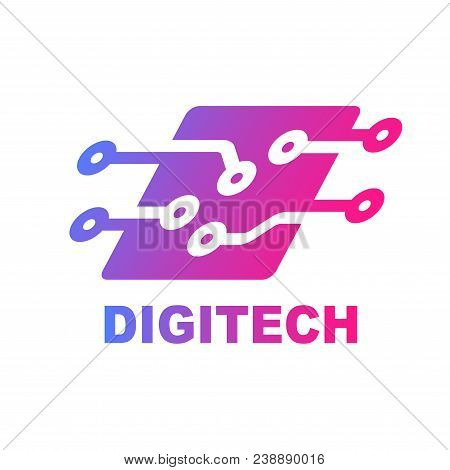 Technology Logo, Computer And Data Related Business, Hi-tech And Innovative. Eps 10