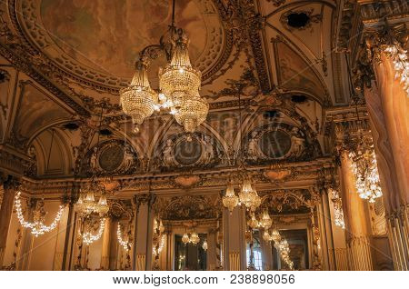 Paris, France - July 11, 2017. Luxurious Lounge Decoration At The Quai D Orsay Museum In Paris. Know