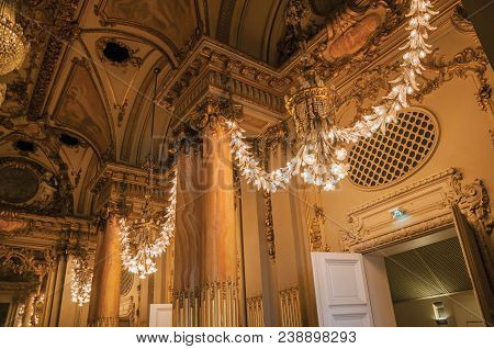 Paris, France - July 11, 2017. Luxurious Lounge Decoration At The Quai D Orsay Museum In Paris. Know