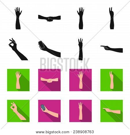 Sign Language Black, Flet Icons In Set Collection For Design.emotional Part Of Communication Vector 