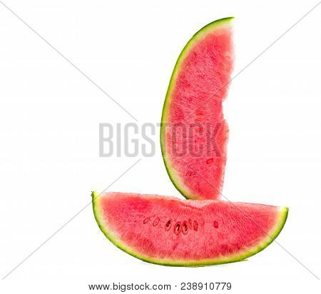 Watermelon Boat Crative Layout Isolated On White Background