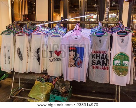 Bangkok, Thailand - July 9, 2017: Night Market At Soi Ram Butri Near Khao Sarn Road Area