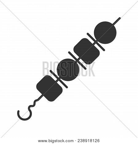 Shish Kebab Glyph Icon. Silhouette Symbol. Shashlik. Pork And Vegetable Brochettes. Negative Space. 