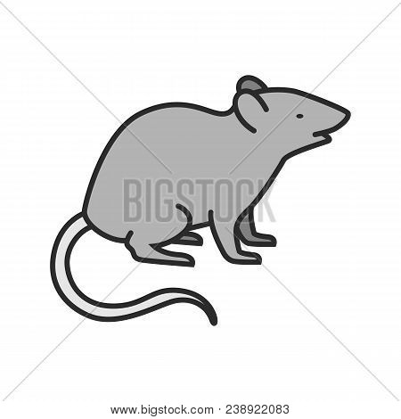 Mouse Color Icon. Rat. Isolated Vector Illustration