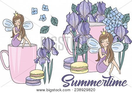 Clip Arts Summertime Color Illustration Magic Beautiful Picture Paint Drawing Set Scrapbooking Baby 