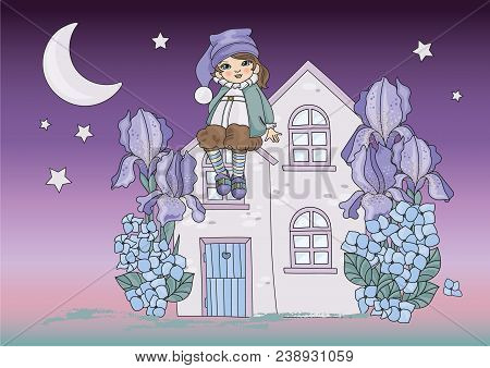 Clip Arts Moon Dwarf Color Illustration Magic Beautiful Picture Paint Drawing Set Scrapbooking Baby 