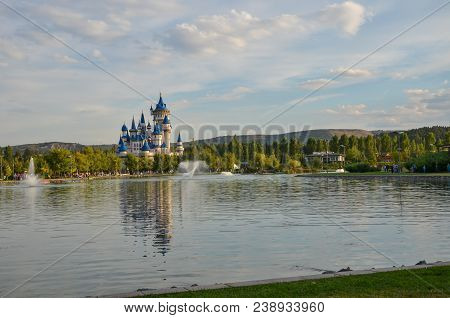 Fairytale Castle In Sazova Park, Eskisehir, Turkey