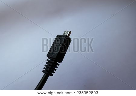 Closeup Of Micro Usb Type B Cable Connector