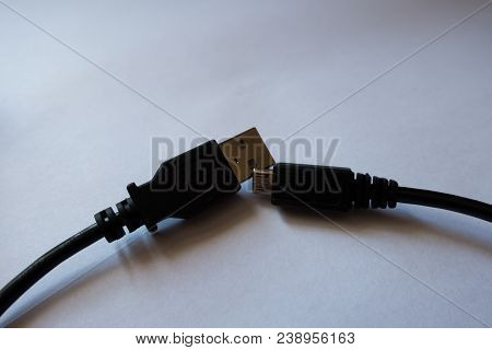 Close View Of Usb And Microusb Type B Connectors