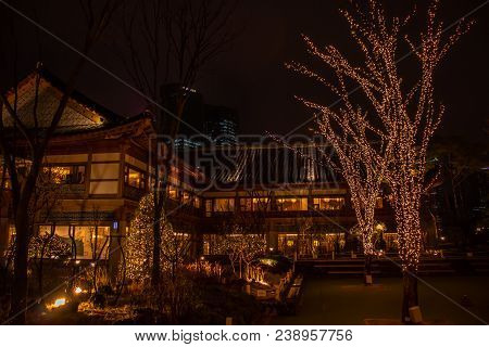Incheon, South Korea - April 5, 2018: Gyeongbokgung Luxury Korean Restaurant In A Traditional Hanok 