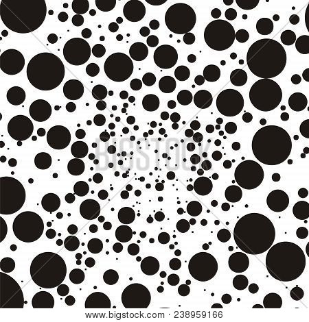 Pattern With Circles, Peas Of Different Sizes Randomly, Randomly Scattered On A White Background. Bl